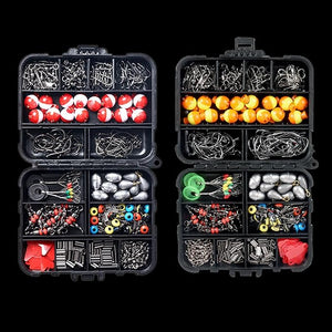 263pcs Fishing Tackle Accessories Kit with Fishing Tackle Box Including Fishing Jig Hooks,Fishing Weights Sinkers,Fishing floats,Fishing bobber stop,264pcs Fishing Accessories Set