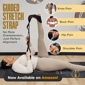 Yoga Strap with Versatile Loops, No Velcro, Improve Flexibility & Mobility, Relieve Joint Pain!