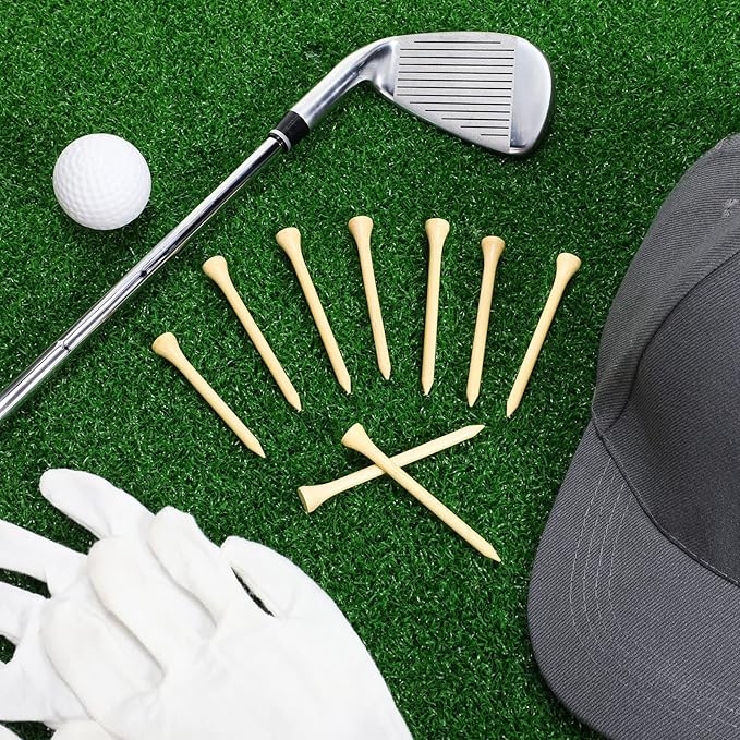 Mudder 2000 Pcs Bamboo Golf Tees Bulk Professional Golf Tees Tall Less Friction Golf Tees for Club Men Women Kids Accessories