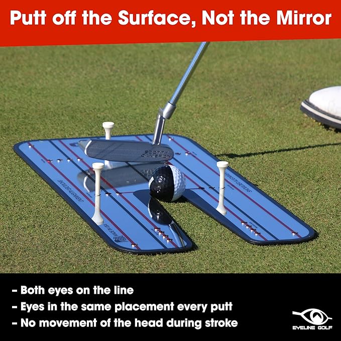 EyeLine Golf Putting Alignment Mirror, Portable Practice Putting Trainer Aid, As Seen on PGA Tour, Made in USA, Use Outdoors or on Indoor Putting mat