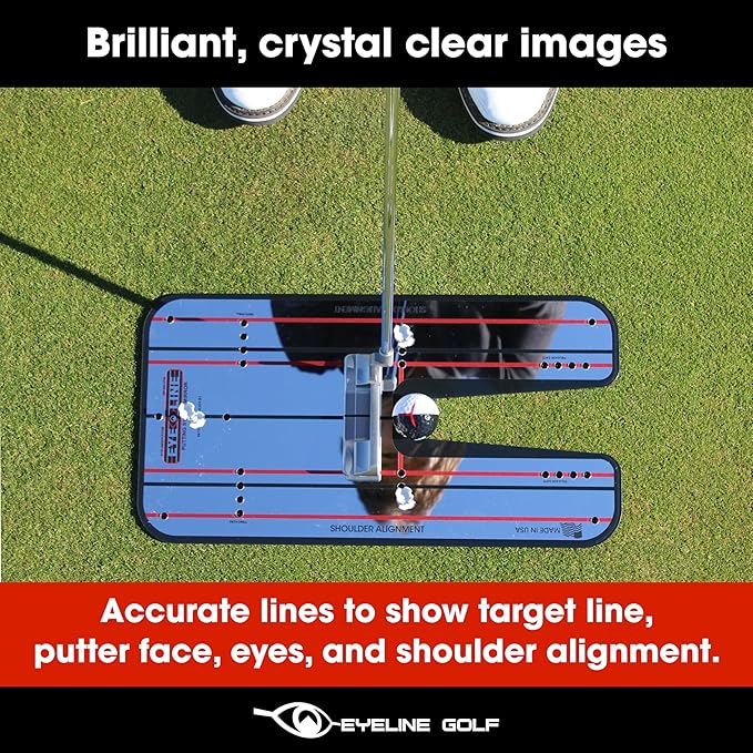 EyeLine Golf Putting Alignment Mirror, Portable Practice Putting Trainer Aid, As Seen on PGA Tour, Made in USA, Use Outdoors or on Indoor Putting mat