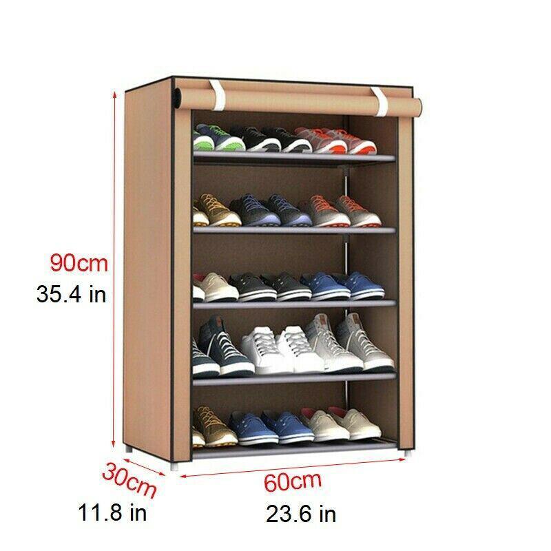 6 Layer 5 Shelf Shoes Cabinet Storage Organizer Shoe Rack Dustproof Standing - Etyn Online {{ product_tag }}