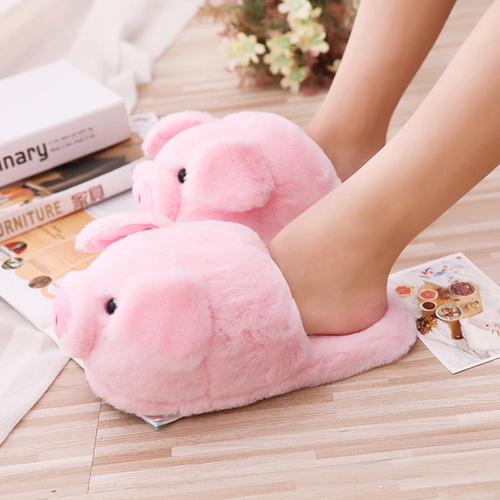 Ladies Fashion Cute Pink Pig Winter Women Warm Indoor Slippers - Etyn Online {{ product_tag }}