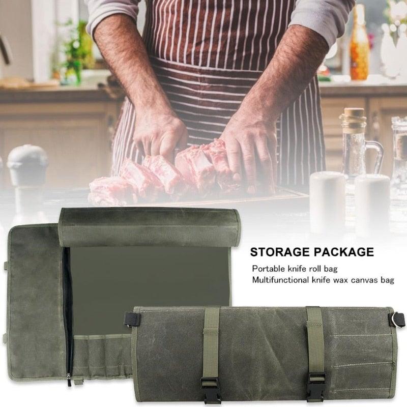 Portable Kitchen Cooking Chef Knife Bag Roll Carry Case - Etyn Online {{ product_tag }}