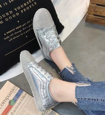 Women's Korean Golden Silver Sneakers - Superstar Rhinestones Bling Casual Shoes - Etyn Online {{ product_tag }}