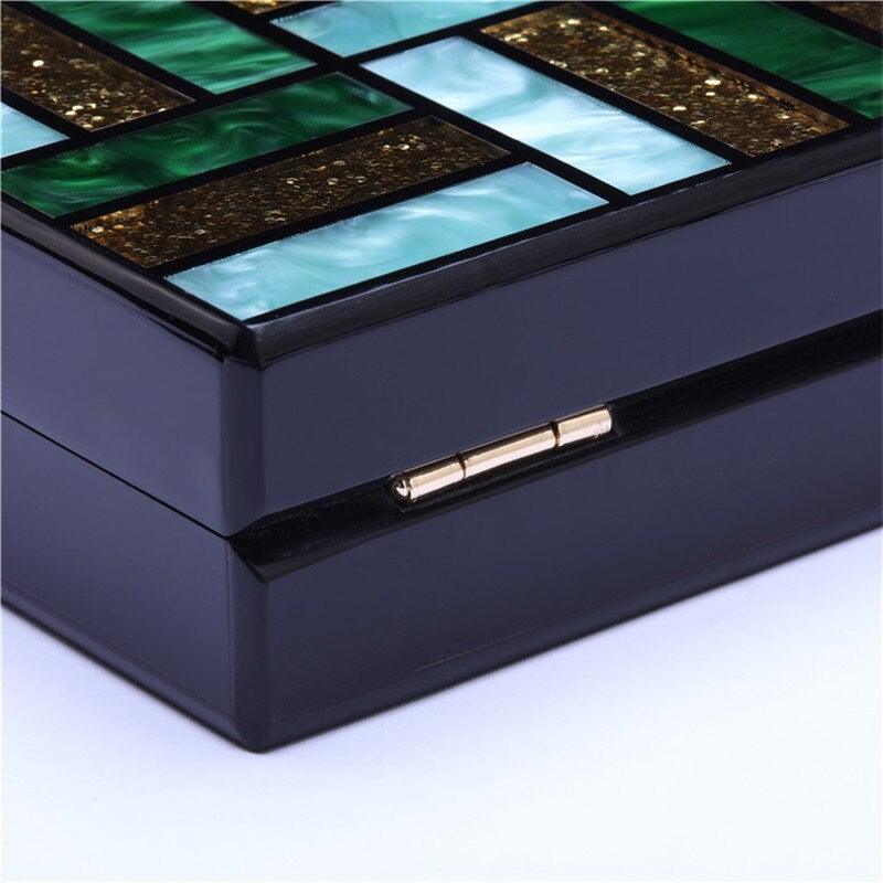 Acrylic Handbags Fashion Women Evening Green-Gold Clutch Bag - Etyn Online {{ product_tag }}