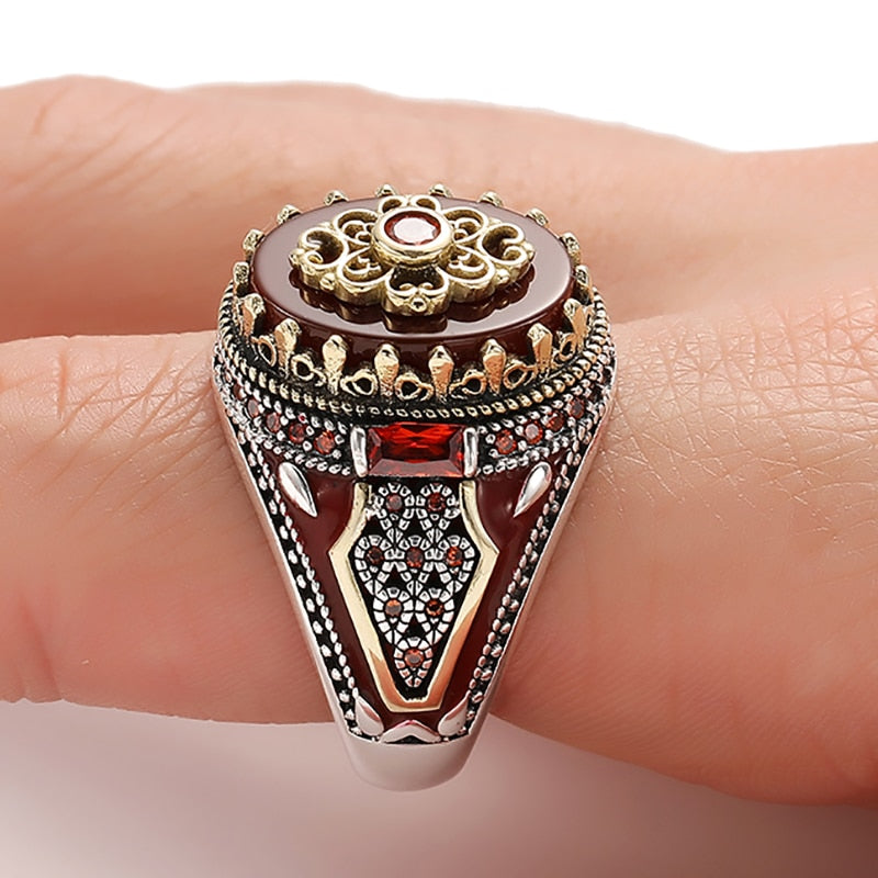 Turkish Handmade Crown Ring Fashion Trend Banquet Jewelry Gifts - Etyn Online {{ product_tag }}