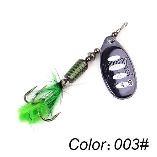 Hard Spoon Bass Lures Metal Fishing Lure With Feather Treble Hooks For Pike Fishing - Etyn Online {{ product_tag }}