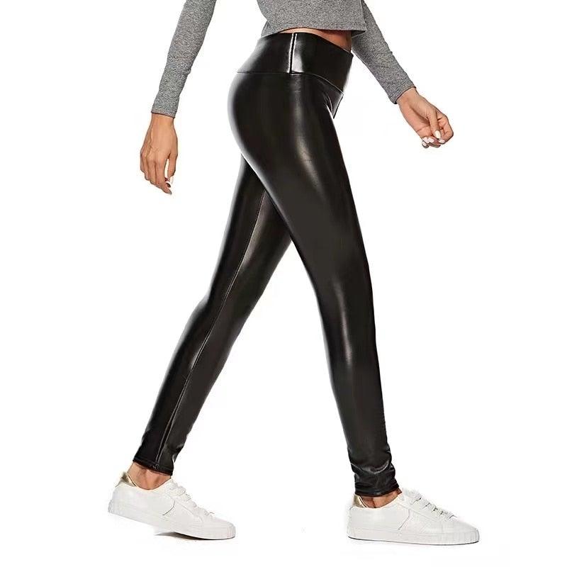 Winter Faux Pu Leather Velvet Warm Seamless Leggings Push Up Women Sexy Legging Female Pants High Waist Sweatpants Clothing - Etyn Online {{ product_tag Pants }}