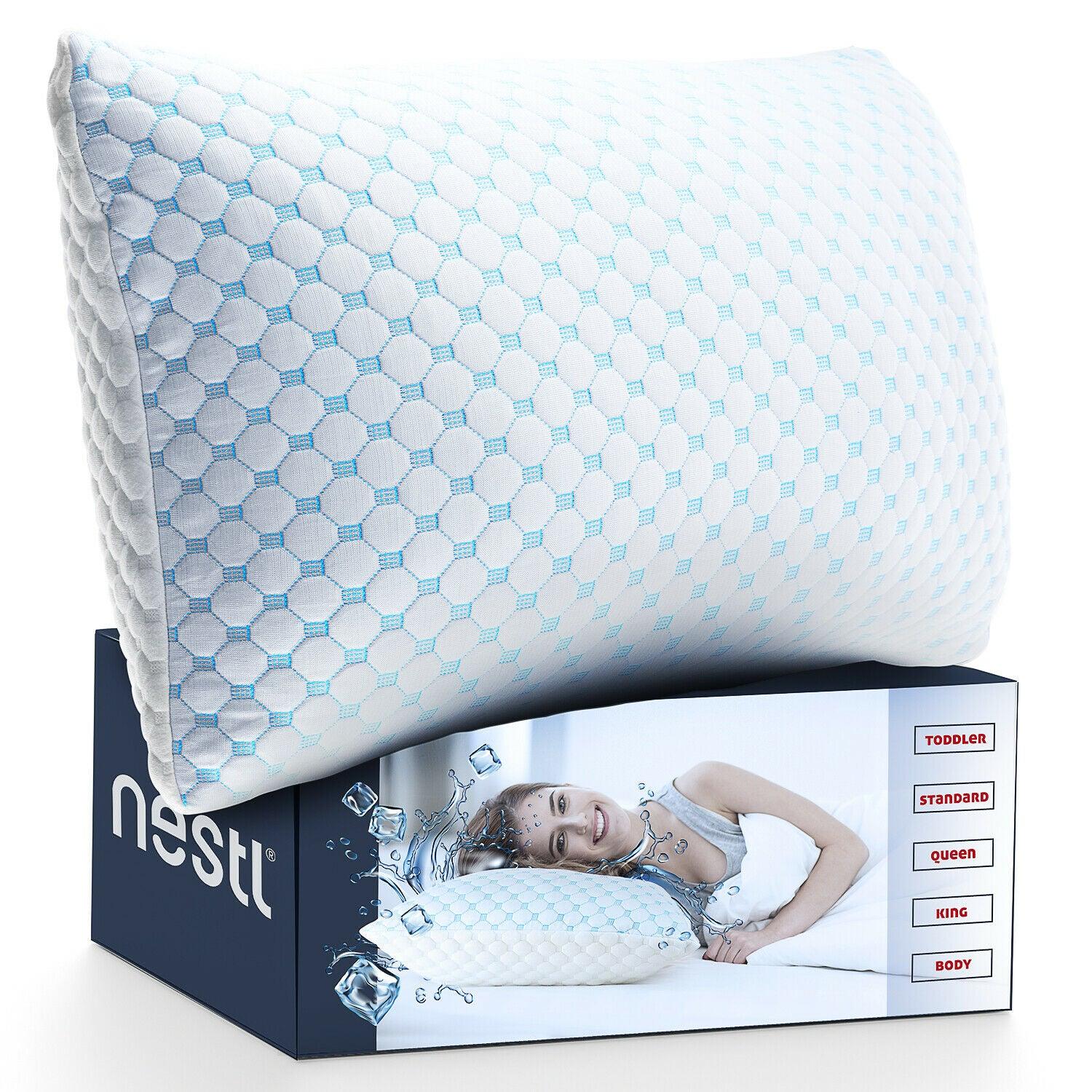 Memory Foam Cooling Pillow Heat and Moisture Reducing Ice Silk and Gel Infused - Etyn Online {{ product_tag }}