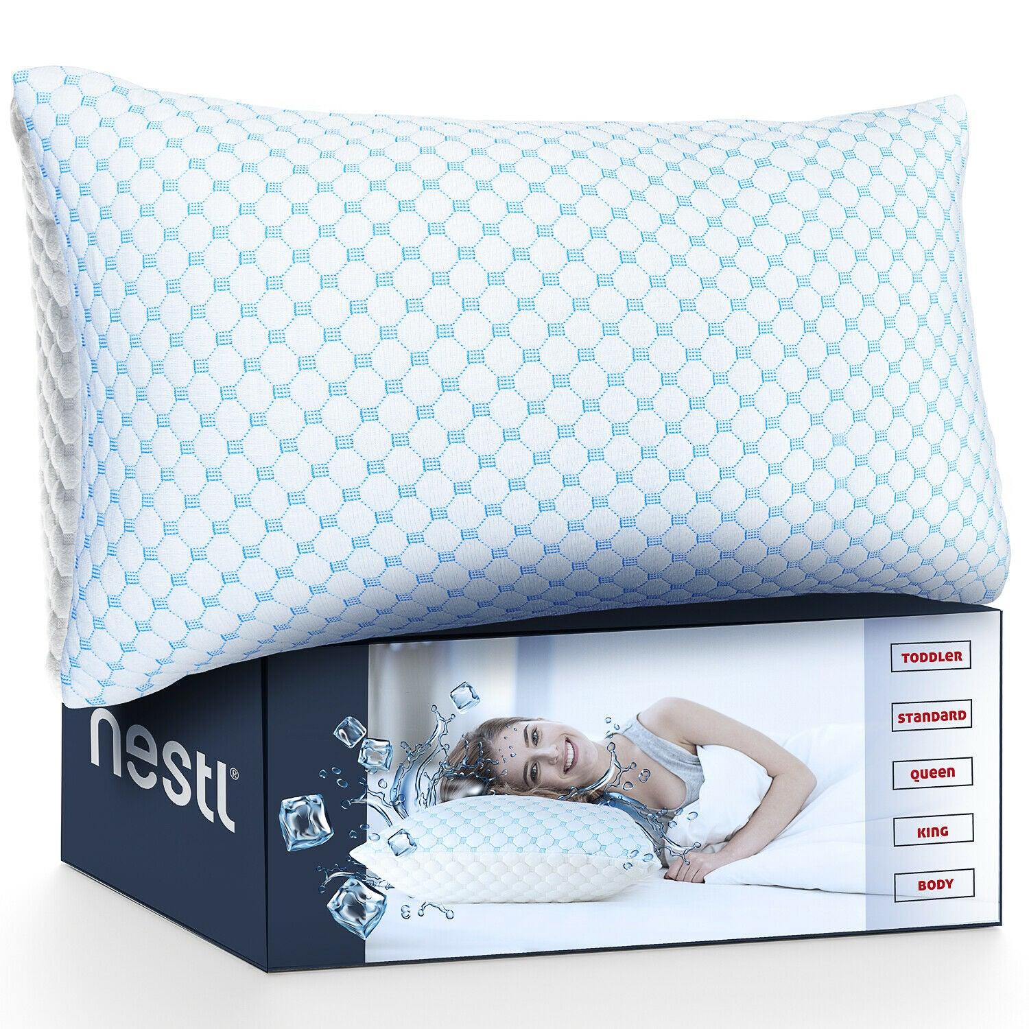 Memory Foam Cooling Pillow Heat and Moisture Reducing Ice Silk and Gel Infused - Etyn Online {{ product_tag }}