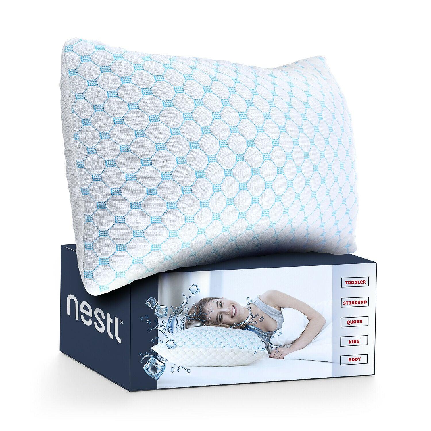 Memory Foam Cooling Pillow Heat and Moisture Reducing Ice Silk and Gel Infused - Etyn Online {{ product_tag }}