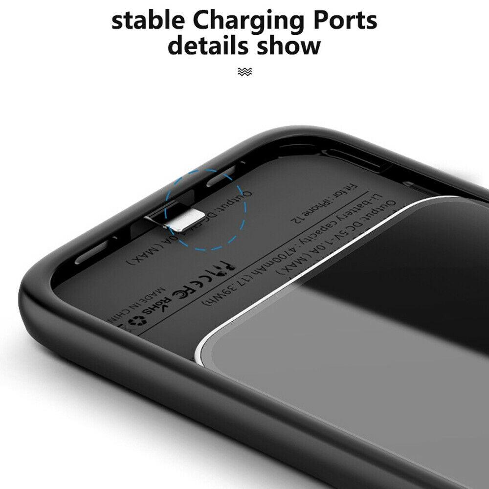 iPhone 12 Pro Max External Battery Case Fast Charger Power Bank Charging Cover - Etyn Online {{ product_tag }}