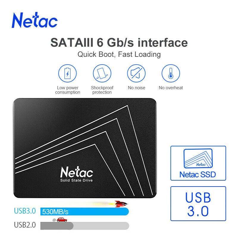 Netac 128GB SSD 2.5'' SATA III 6 Gb/s Internal Solid State Drive 500MB/s PC/MAC - Etyn Online {{ product_tag }}