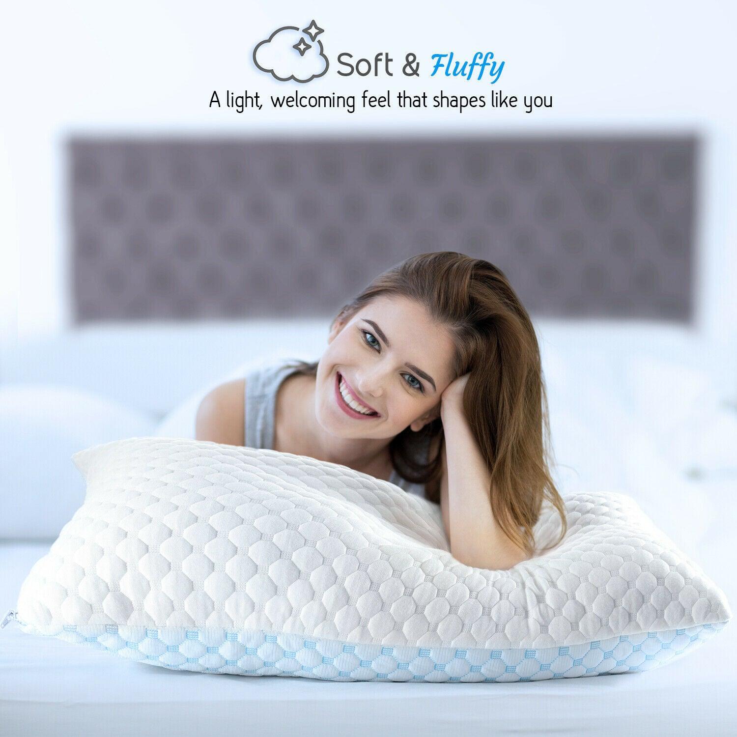 Memory Foam Cooling Pillow Heat and Moisture Reducing Ice Silk and Gel Infused - Etyn Online {{ product_tag }}