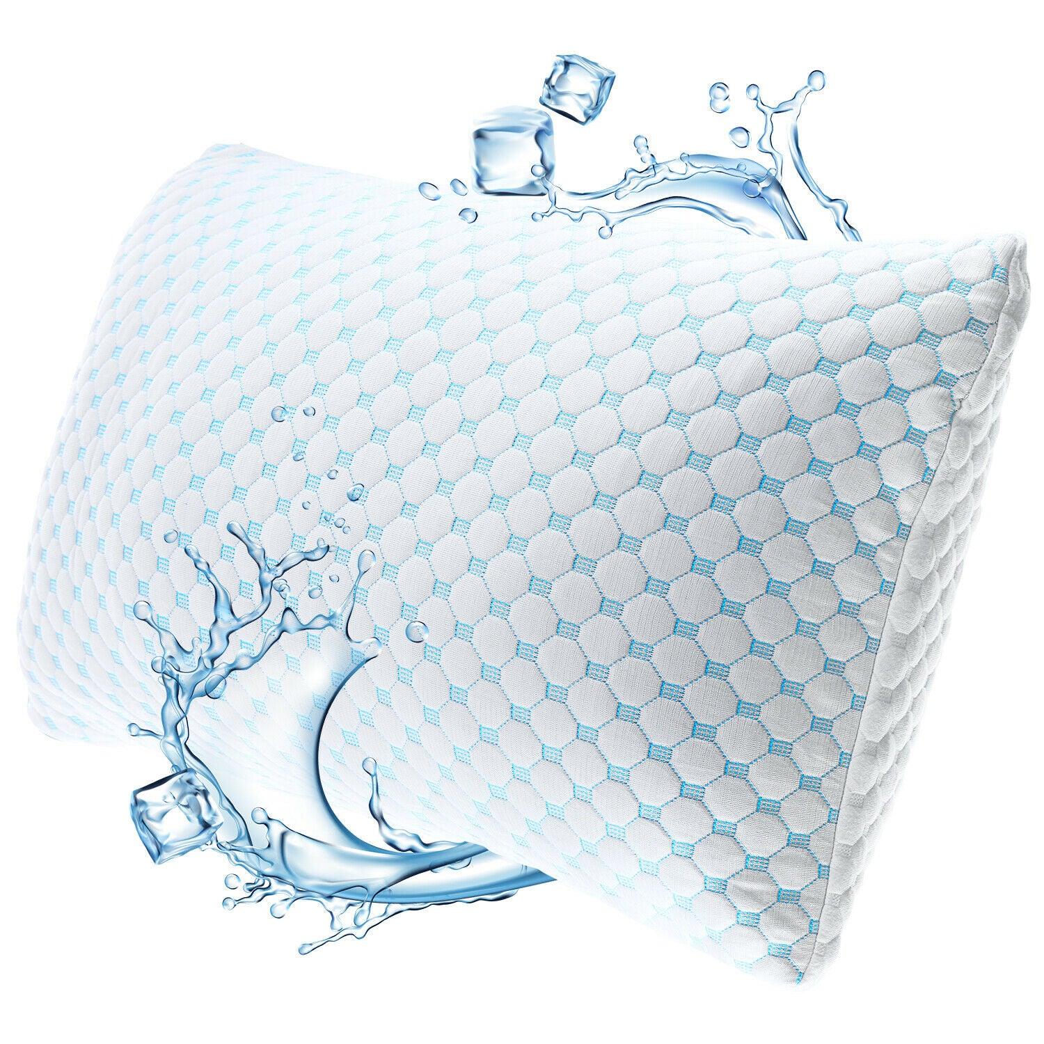 Memory Foam Cooling Pillow Heat and Moisture Reducing Ice Silk and Gel Infused - Etyn Online {{ product_tag }}